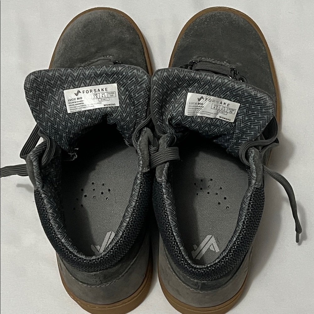 Forsake Lucie Mid Grey Suede Hiking Sneakers - Picture 4 of 10